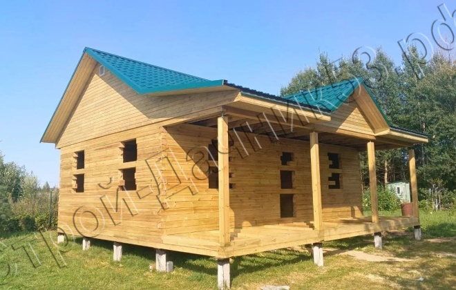 2 Брусовой дом 9х8 м, 72 М², Новгородская область, Старорусский район, деревня Ретле (1)